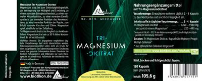 Biotikon - Horčík: TRI-MAGNESIUM-DICITRAT, 120 kapsúl