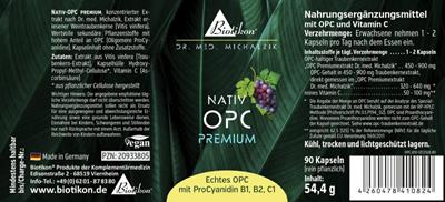 OPC Premium extrakt z hroznových jadier s nemeckým certifikátom (450 mg s obsahom 320 mg čistého OPC a vitamínom C)