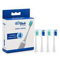 SoWash Sonic Travel - náhradné kefky pre cestovnú sonickú kefku SoWash - 4ks