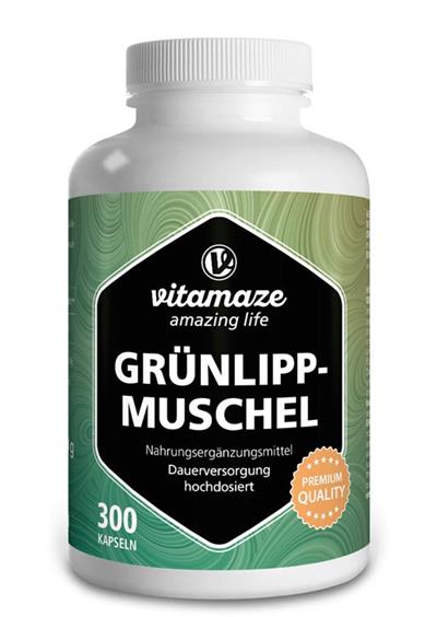 Grünlippmuschel - Slávka zelenoústa, 300 kapsúl, VÝHODNÉ BALENIE (180 g, 5-mesačná kúra), zn. Vitamaze